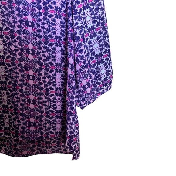 Coldwater Creek Top Women Large 14 Multicolor Paisley Print Sheer Popover Blouse - Picture 5 of 9